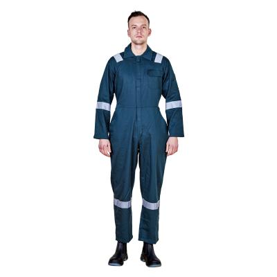 China Unisex Blue Reflective Workwear Suits Overall Workshop Clothing with Reflective Tape for sale