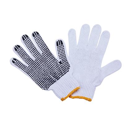 China Anti-slip Function C078D1-B T/C Single Side PVC Dotted Cotton Protective Work Gloves for sale