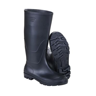 China Black CE EN 20347 PVC Rain Boots for Men Steel Toe and Sole Reflective Tape Optional for sale