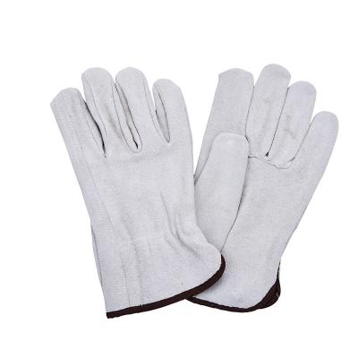 China LC20032 Cow Split Leather Working Gloves With Shirred Elastic Back for sale