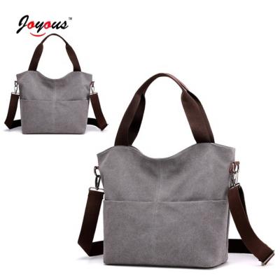 China Portable Multi-Functional Handle Ladies Cotton Canvas Shopping Tote Hand Bag Womens Cross Body Casual Sling Bag for sale