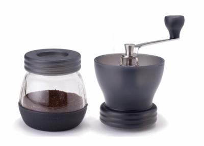 China Glass Adjustable Manual Coffee Grinder With Ceramic Burrs , 100ml Capacity for sale