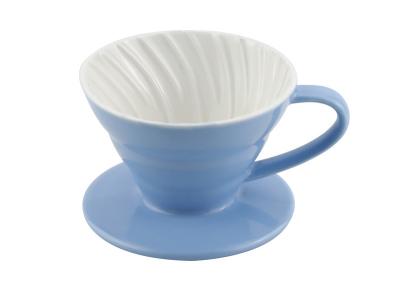 China Handmade V60 Ceramic Pour Over Coffee Dripper Porcelain Ceramic Coffee Cone For 1 - 4 Cups for sale