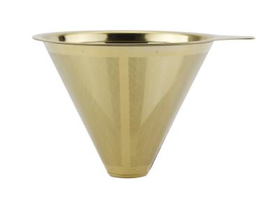 China Titanium Coated Stainless Steel Dripper Gold Color For 2 Cups , FDA / LFGB Standard for sale