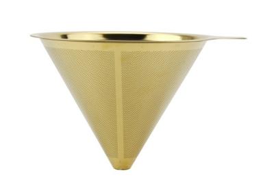 China Titanium Coated Paperless Coffee Dripper Pour Over Cone Coffee Filters for sale