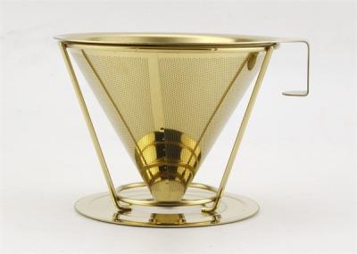 China TVP Rose Gold Reusable Pour Over Coffee Filter With Detachable Stand , 145mm Out Dia for sale