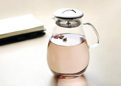 China 1900ml Borosilicate Glass Water Jug With Lid Teapot Infuser Set For Home / Office for sale