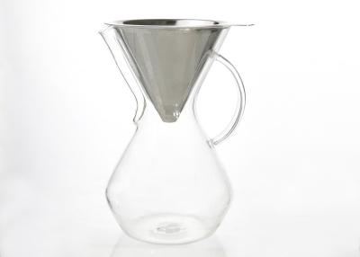 China Hand Drip Pour Over Coffee Carafe 4 Cups High Borosilicate Glass Materials for sale