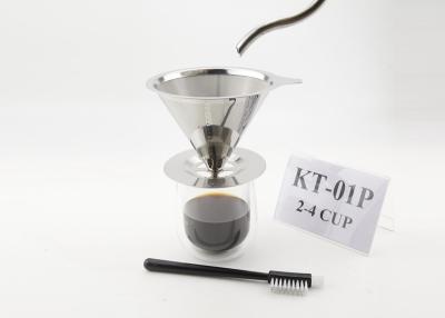 China Het permanente Paperless Roestvrije staal giet over Koffiefilter voor Huis Te koop