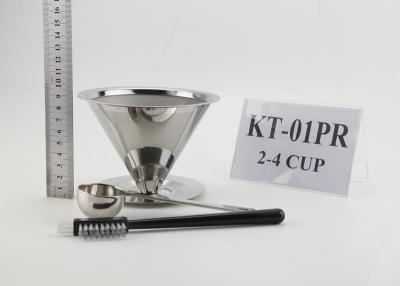 China De dubbele Muur giet over Dripper, 304 Dripper van de Roestvrij staalkoffie Te koop