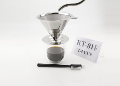 China Reusable Paperless Coffee Dripper Pour Over Gift Set SS304 / SS316 Materials for sale