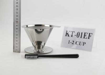 China Stainless Steel Coffee Maker Gift Set , Reusable Coffee Filter Cone for sale