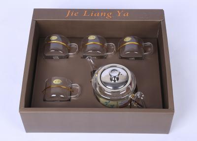 China Tetera de cristal de Infuser del té del alto grado con el calentador y 4 tazas capacidad del pote de 21oz/600ml en venta