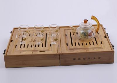 China Infusión a prueba de calor del té del Borosilicate fijada con el embalaje de madera, polaco del espejo en venta