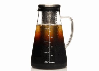 China Reusable Cold Brew Coffee Maker , Heavy Duty Glass Filter Infuser Pitcher for sale