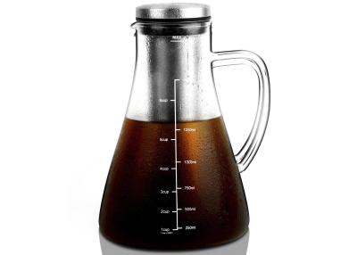 China 1.5L 304SS gefror Kaffee-Pitcher, wiederverwendbaren transparenten kalten Gebräu-Pitcher zu verkaufen