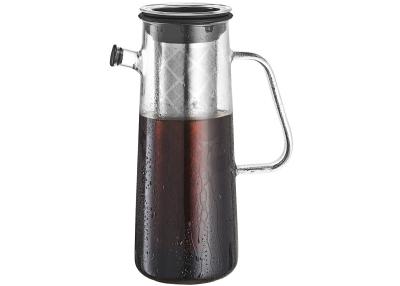 China Borocilicate Glass Cold Brew Coffee Maker 1000ml Capacity Easy To Use for sale