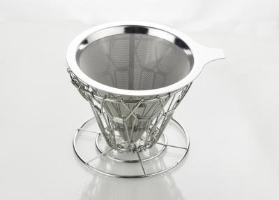 China Edelstahl laufen über Kaffee Dripper mit faltender Stand-silberner Farbe aus zu verkaufen