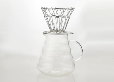 China Hoge Borosilicate-Koffiepot met Stasinless-Staal Opvouwbare Planken Te koop