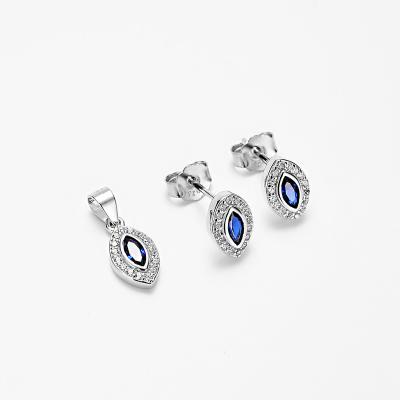 China Elegant Eye Earring Stud Pendant 925 Silver Jewelry Set CLASSIC for sale