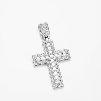 China Wholesale Best Quality Genuine Diamond Cross Pendant CLASSIC 925 Sterling Silver for sale