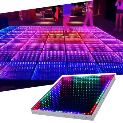 China Portable 2021 desktop high brightness dmx rgb stage led panel light 3D infinity LED mirror dance floor for concert for sale