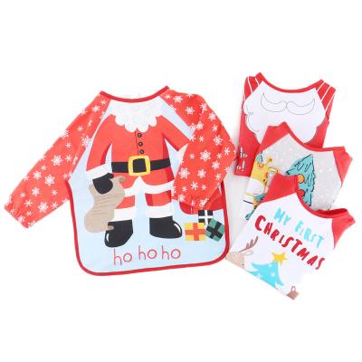 China Sustainable Baby Burp Cloths Long Sleeved Baby Bib Feeding Bib With Pocket Kid Apron for sale