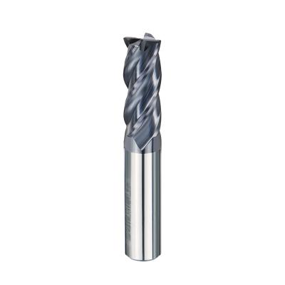 China 50 Degree Tungsten Milling Machining Steel Milling Cutter, 4 Blades Extended Nose Round Cutter, Alloy R-Angle Coated Milling Cutter for sale