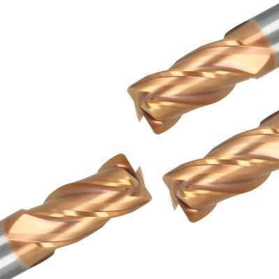 China 55 Degree 4 Blade Straight Shank Steel End Mills Steel Straight Shank Tungsten Steel Round Nose Milling Cutter Carbide Machining Cnc R Milling Cutter Bullnose Cutter for sale