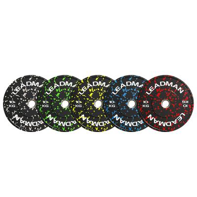 China Leadman Gym Fitness Weightlifting Dish Luxury Color Stain Bumper Plates Stain Color Powerlifting Rubber Bumper Plates for sale