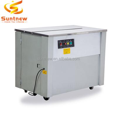 China Single Operation Semi-automatic Plastic Food Belt Packing Crates Sealer Machine for sale