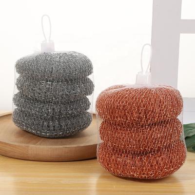 China Sustainable 3pcs Customized Wire Galvanized Mesh Scrubber Kitchen Tool Mesh Scrubber Cleaning Ball for sale