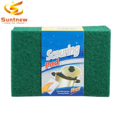 China Excellent Sustainable Kitchen Tool Cleaning Dish Washing Scrubbing Pad Polyester Green Natural Cleaning Pad for sale