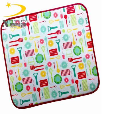 China Personalized Viable Drain Away Water Microfiber Rectangle Place Mat Table Dish Mat for sale