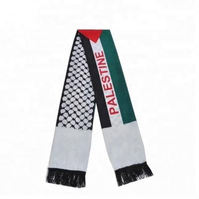 China Polyester Sublimation Printing Satin Palestine Flag Netting Scarf for sale