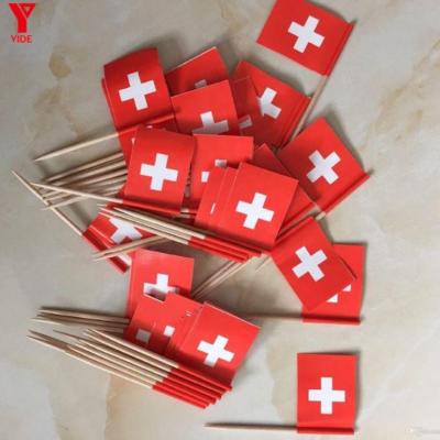 China Any Cheap Promotional Decorative Cupcake Flag Picks Wooden Toothpicks for sale