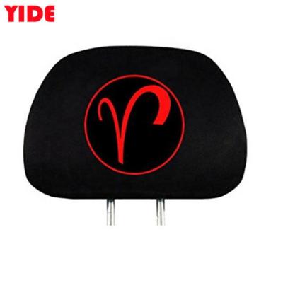 China Custom Sublimation Car Headrest Cover Country Flag Advertising Car Bus Spandex Spandex Head Rest Cover Decoration for sale