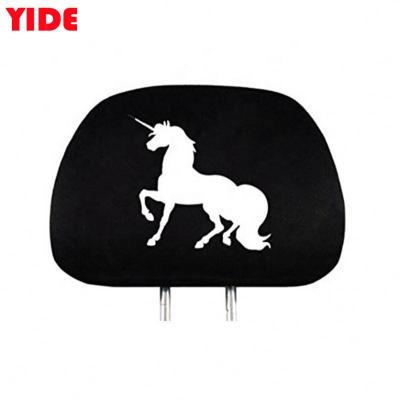 China Decoration Custom Print Logo Car Leather Headrest Cover For Sports for sale