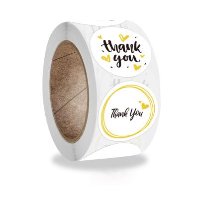 China Waterproof Custom Thank You Merry Christmas Card Sealed Round Sticker Self Adhesive Holiday Packaging Gift Wrapping Decoration Label for sale