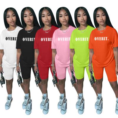 China Plus Size Boutique Activewear Letters Printed Women Dress Tops And Pants Two Piece Set Tracksuits for sale