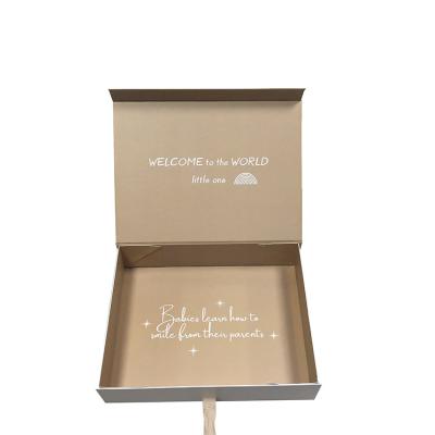 China Recycled Materials Folding Magnetic Gift Box With Ribbon Printing Logo Luxury Packaging Pillow Silk Gift Box for sale