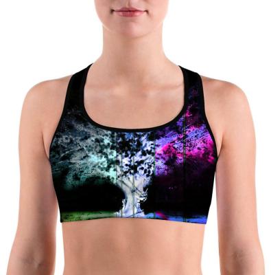 China Night Tree Anti-UV Women Workout Sports Bra Active Wear BJJ Fitness Pilates Yoga Culture Invest Digital Printed Bras A Since CD Highlights cup shape custom size for sale