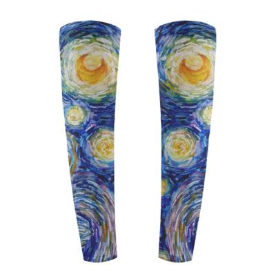 China Custom Sublimation Anti-UV White Microfiber Polyester Plain Women Men Women Youth Unisex Pair Set Arm Sleeves for sale