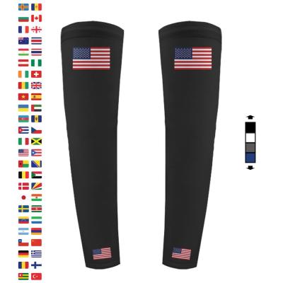 China Anti-UV Custom Compression Performance USA Men Women USA Flag Unisex Youth Pair Set Arm Sleeves for sale