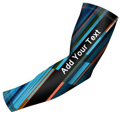 China Custom Text Printed Arm Sleeve Compression Basketball Golf Team Arm Cooling Pad Antibacterial for sale