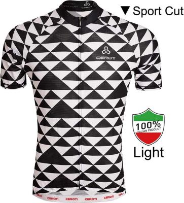 China Breathable Wholesale Custom Black Triangle Abstract Pattern Printing Team Pro Blike Clothing Set For Cycling Running for sale