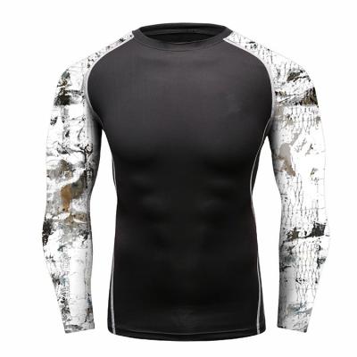 China High Quality Long Sleeve 3D Printed Colorful Long Sleeve Men's Muttahida Majlis-e-Amal Rush Guard Custom for sale