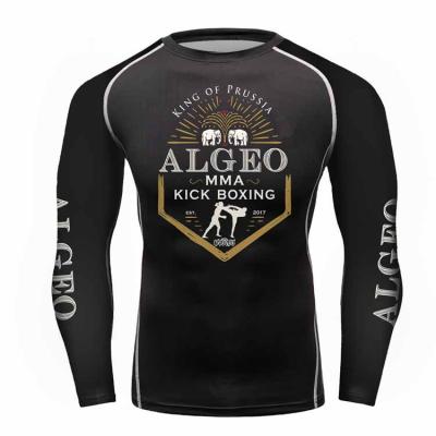 China Algeo Antibacterial Muttahida Majlis-e-Amal Guard Kick Boxing Fighter Rash Brand Custom Design Support High Quality Tee for sale