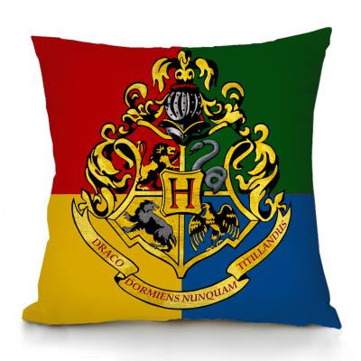 China Plain Custom Design Cover Harry Potter Hogwarts House Crests H Logo Cushion Case Cushion Covers For Fans Christmas Gift for sale