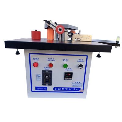 China Building Material Shops Double Side Gluing Portable Small Edge Bander Manual Curve Hand PVC Dark Edging Machine for sale